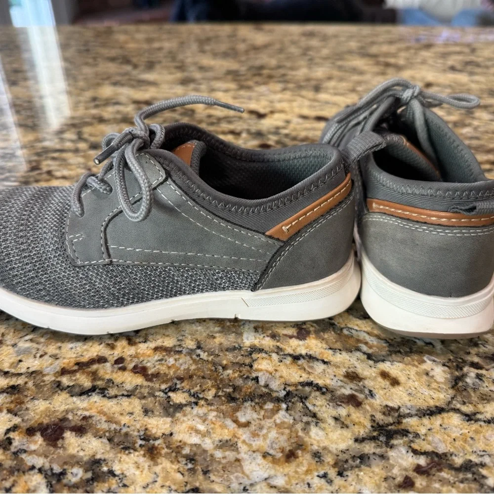 Sonoma Gray and Brown Kids Dress Sneakers - size 12